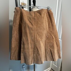 Daisy Fuentes Khaki Brown A-Line Suede Skirt